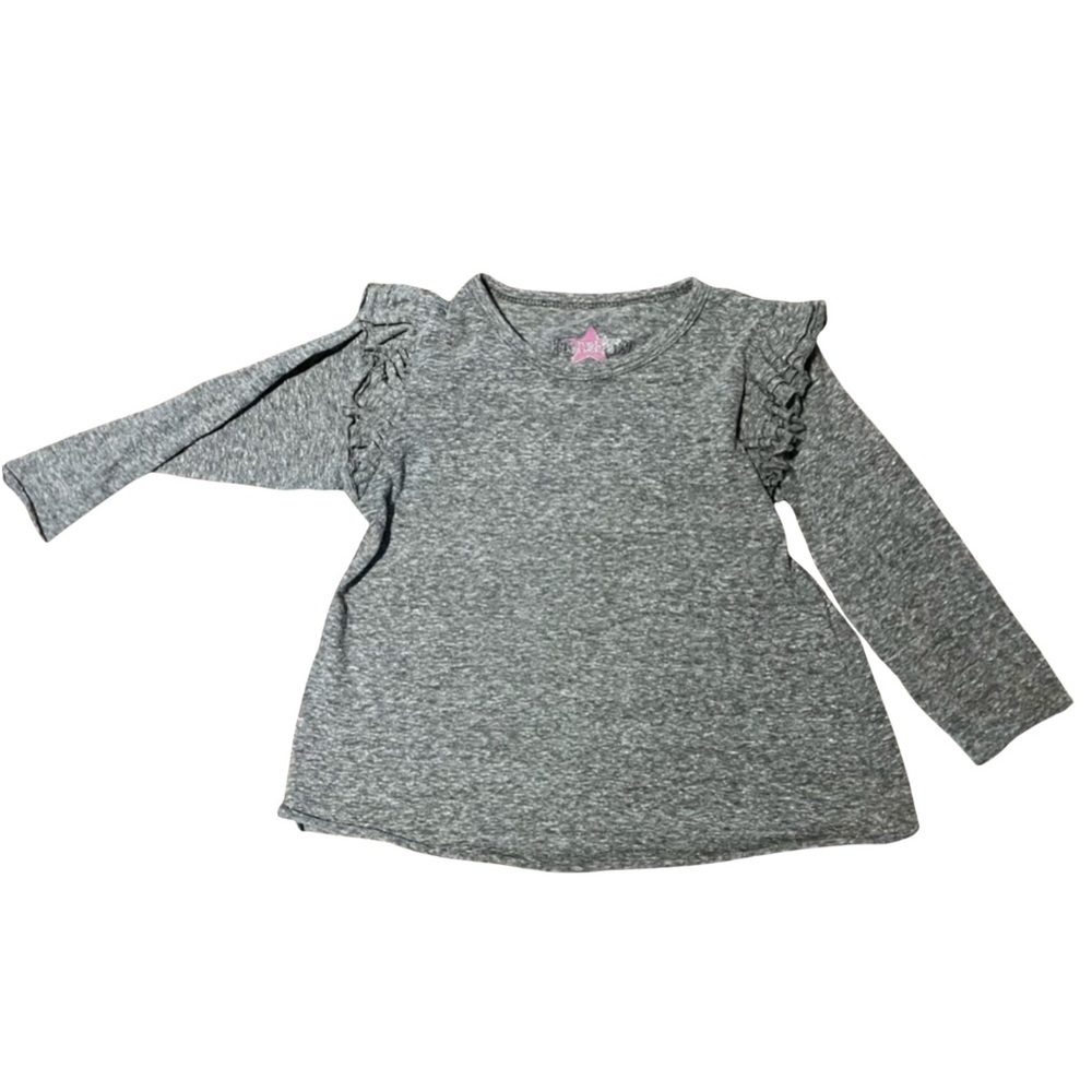 Hannah sky girls candy grey ruffle long sleeve top size 4T excellent condition